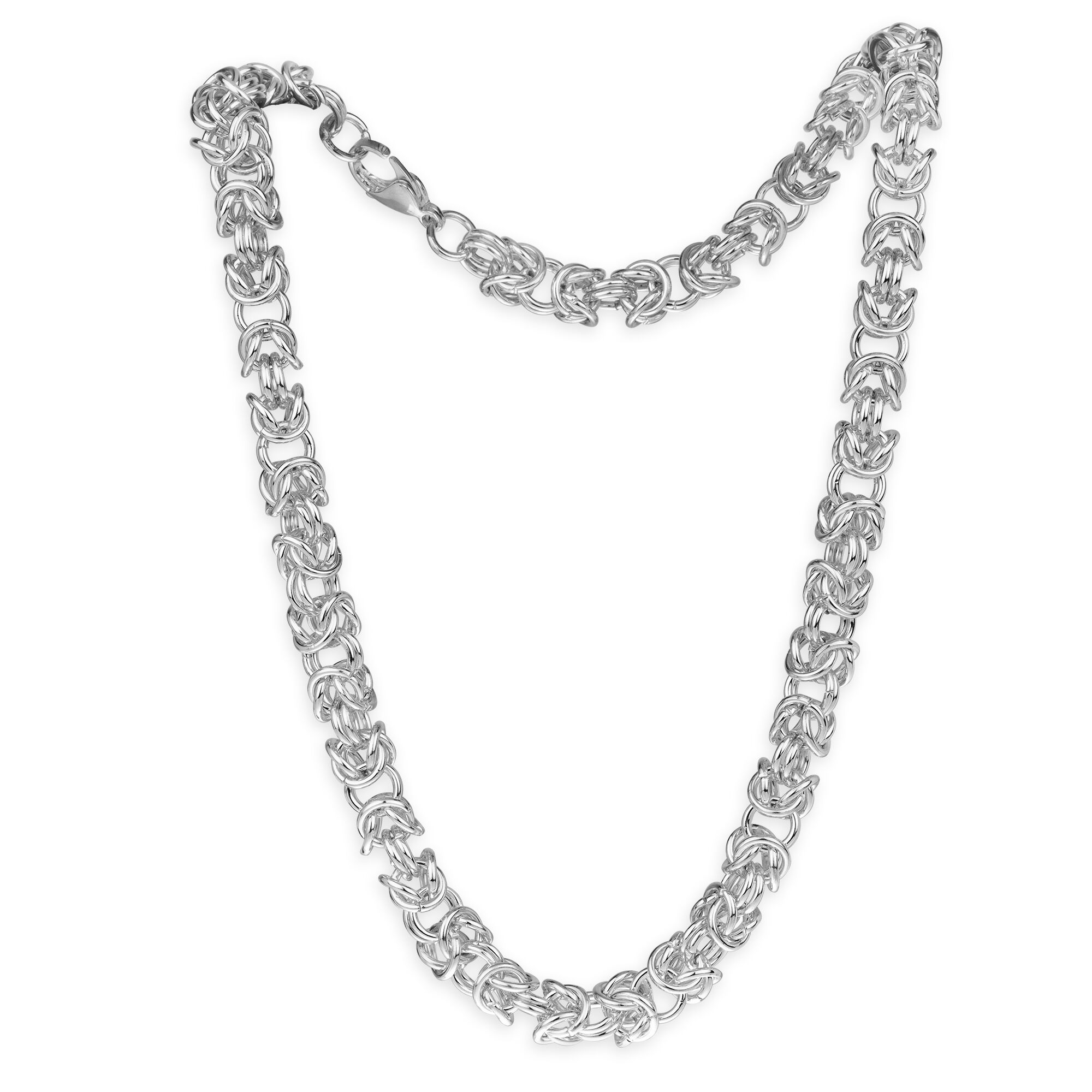 Collier Argent Maille Royale French Silver - Bijou Vintage élégant Pour Un Look Raffiné