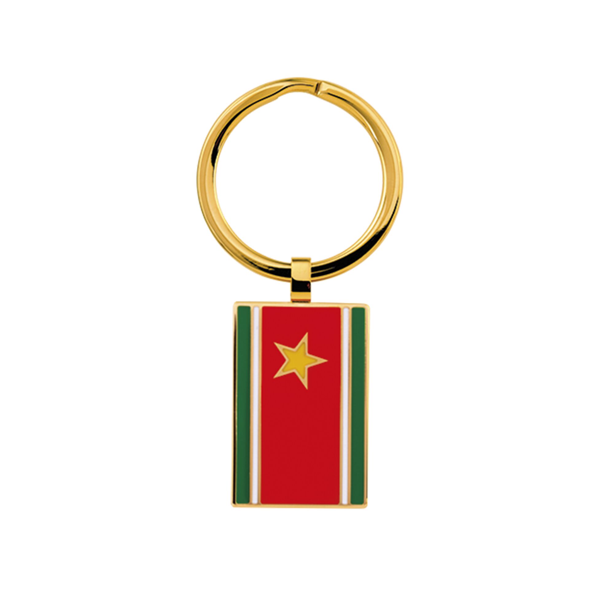 Porte-Clés Acier Goutte Drapeau Guadeloupe Gwada Emblème Soleil Canne à