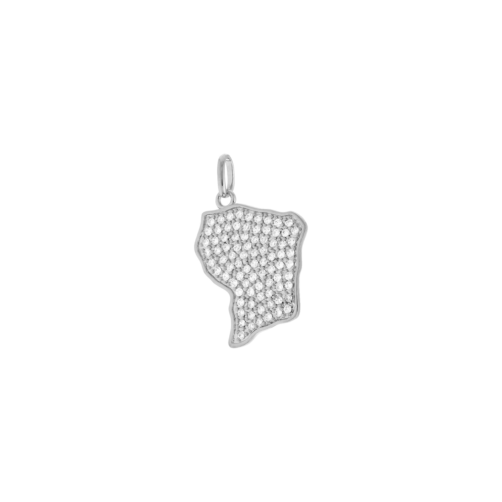 Pendentif Lettre O Argent Rhodié - Zirconium - Femme