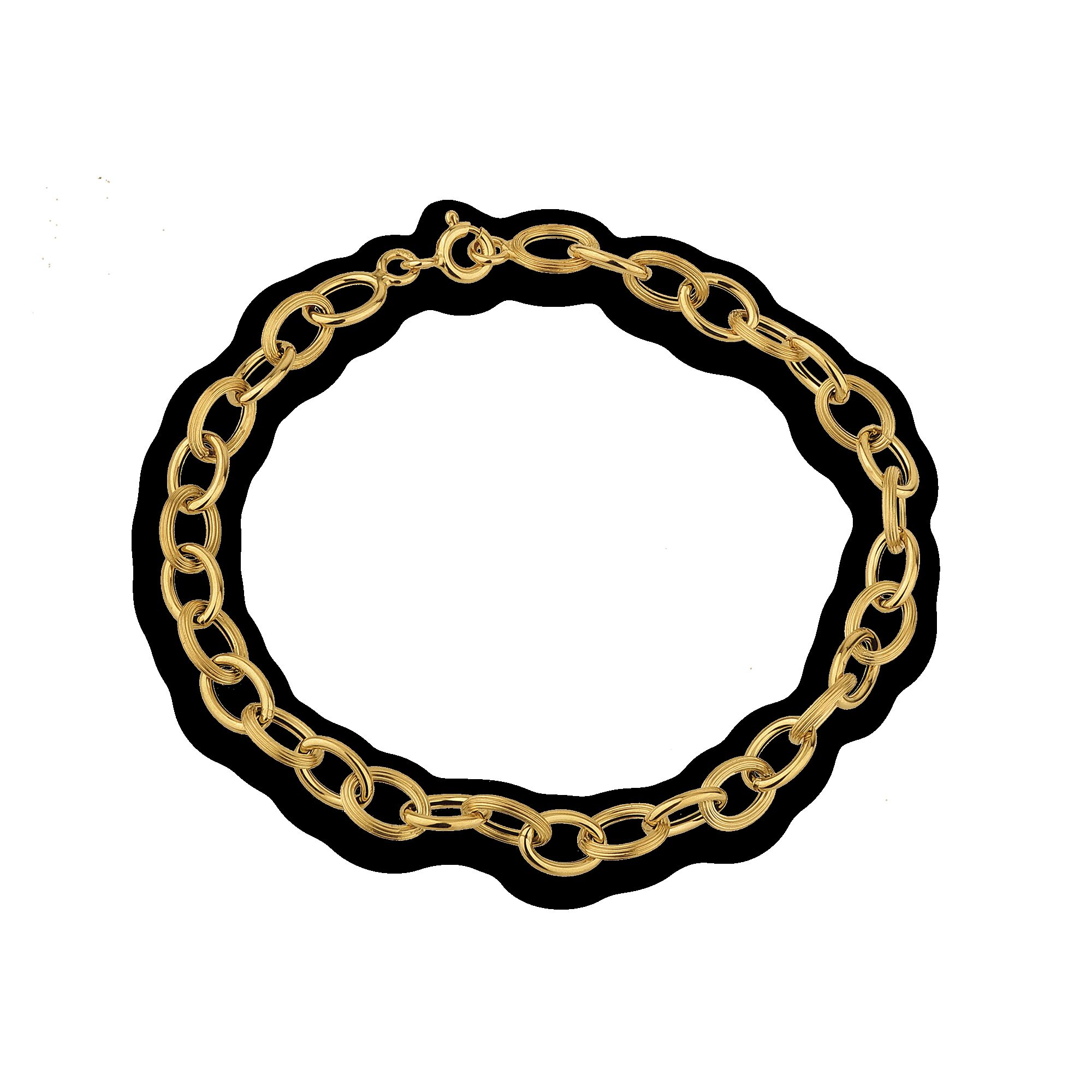 Bracelet Gourmette Diamanté Plaqué Or 18 Carats - Longueur 18 Cm, Neuf Avec étiquettes