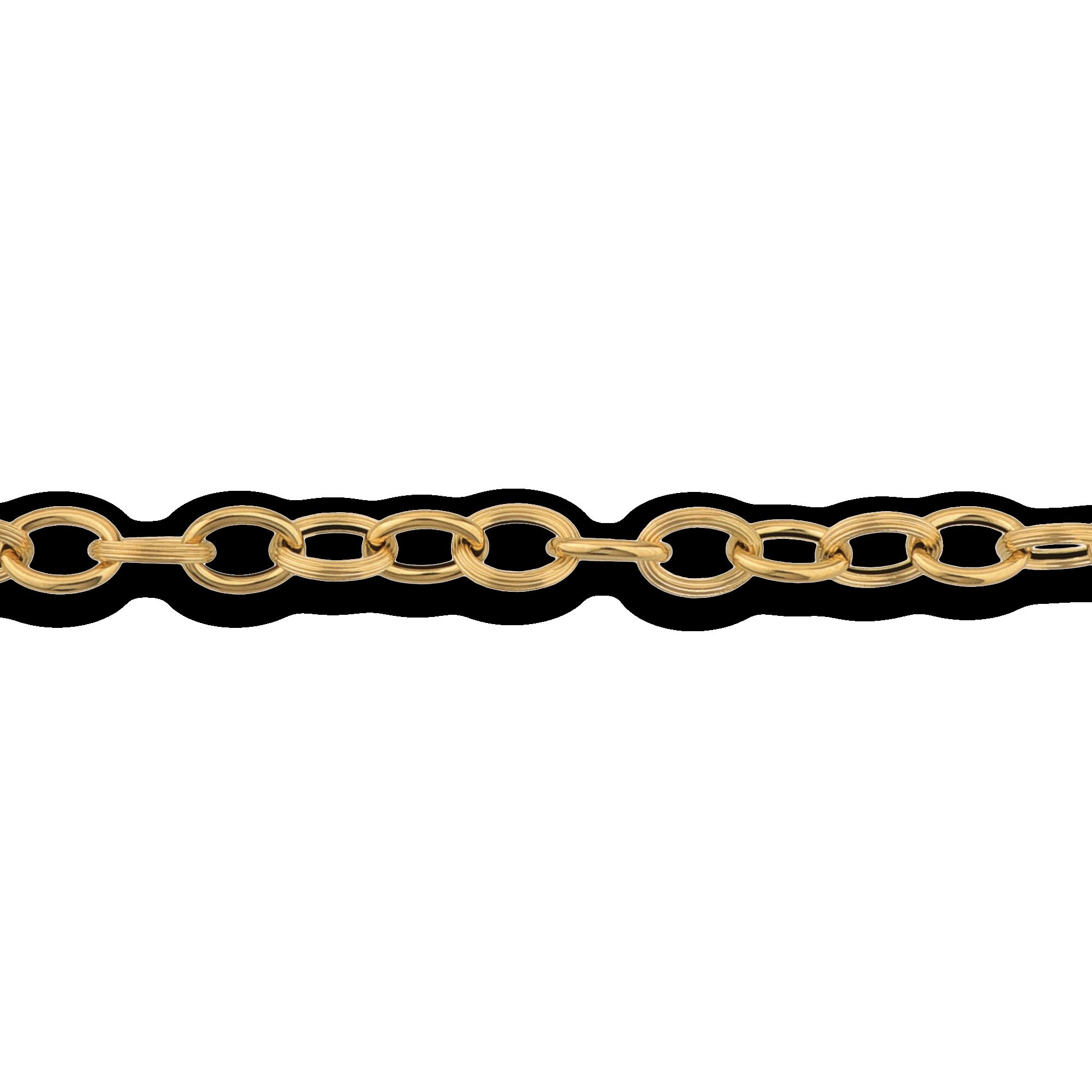 Bracelet Or 750 Maille Forçat Antillais 5mm 18cm