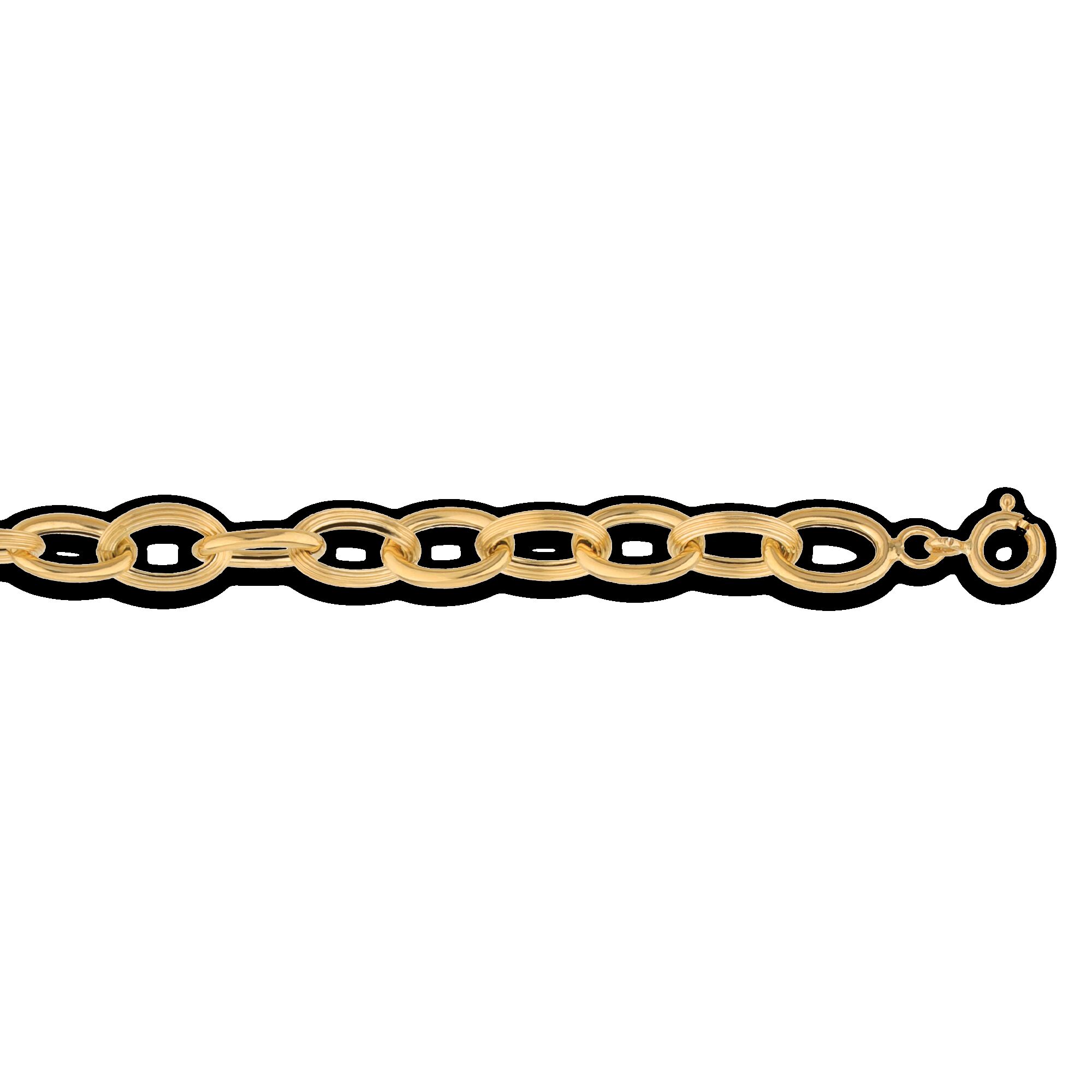 Bracelet Or 750 Maille Forçat Antillais 8mm 19cm