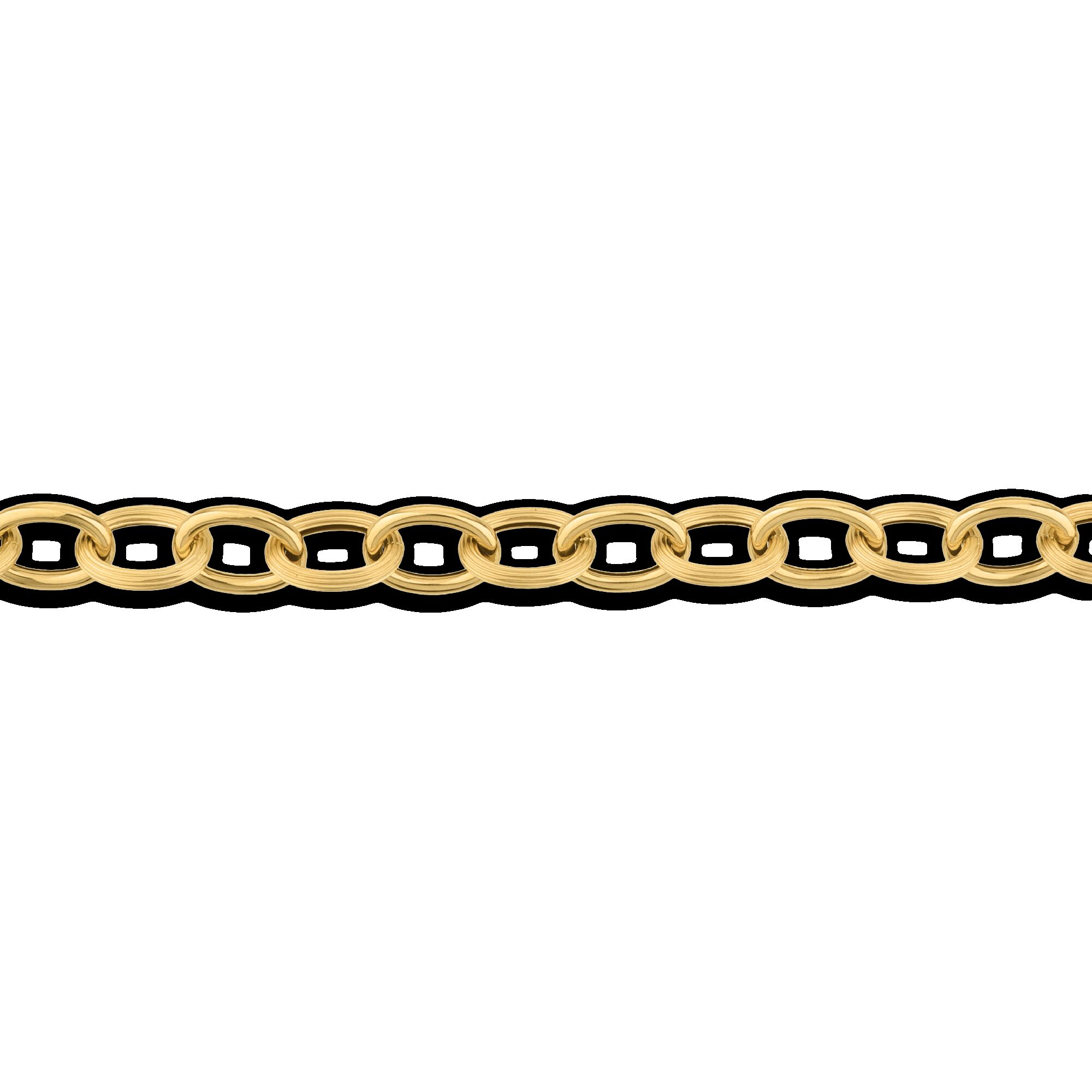 Bracelet Or 750 Maille Forçat Antillais 8mm 20cm