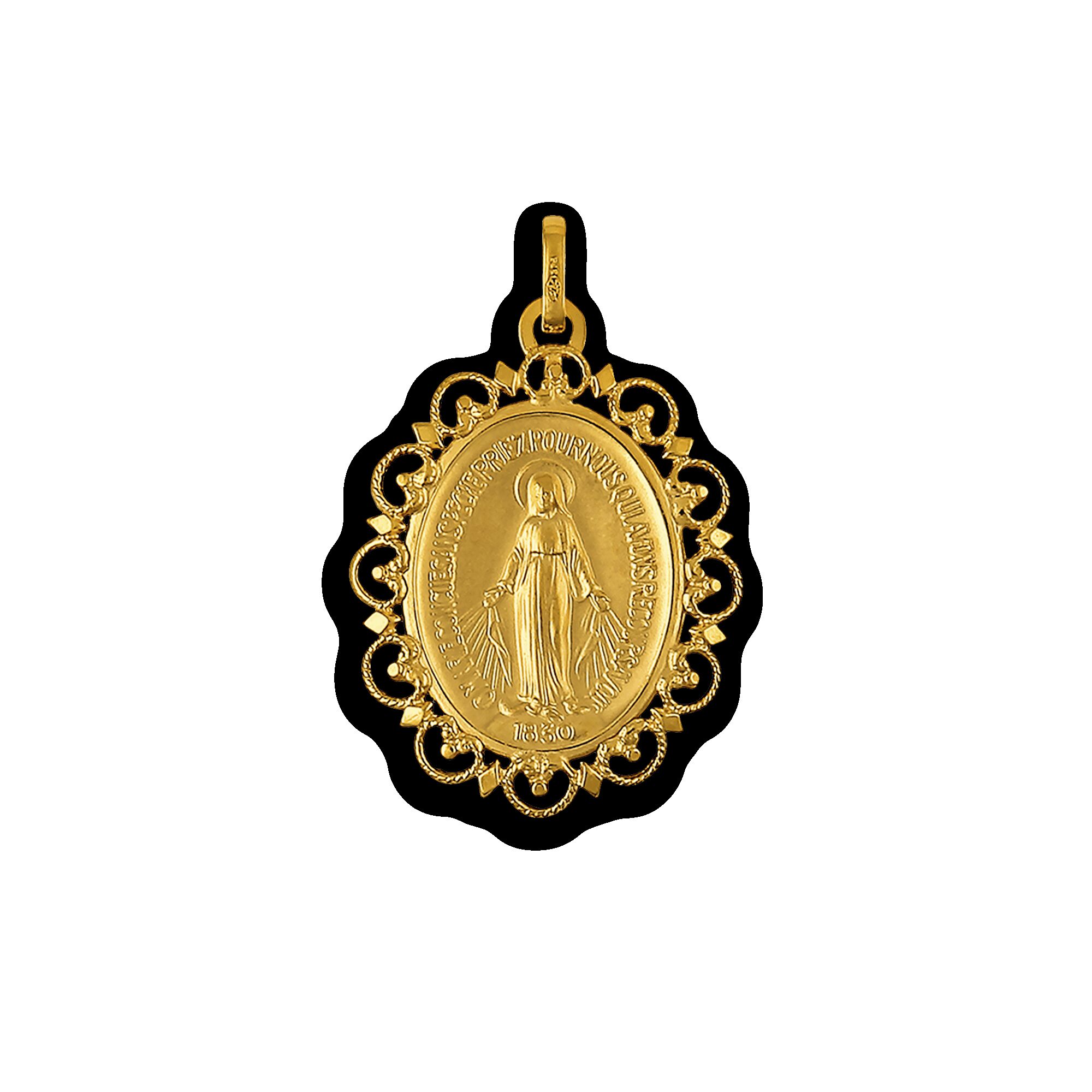 Médaille Religieuse Ancienne IHS – XVIIème XVIIIème Siècle – Laiton – Bélière Inversée