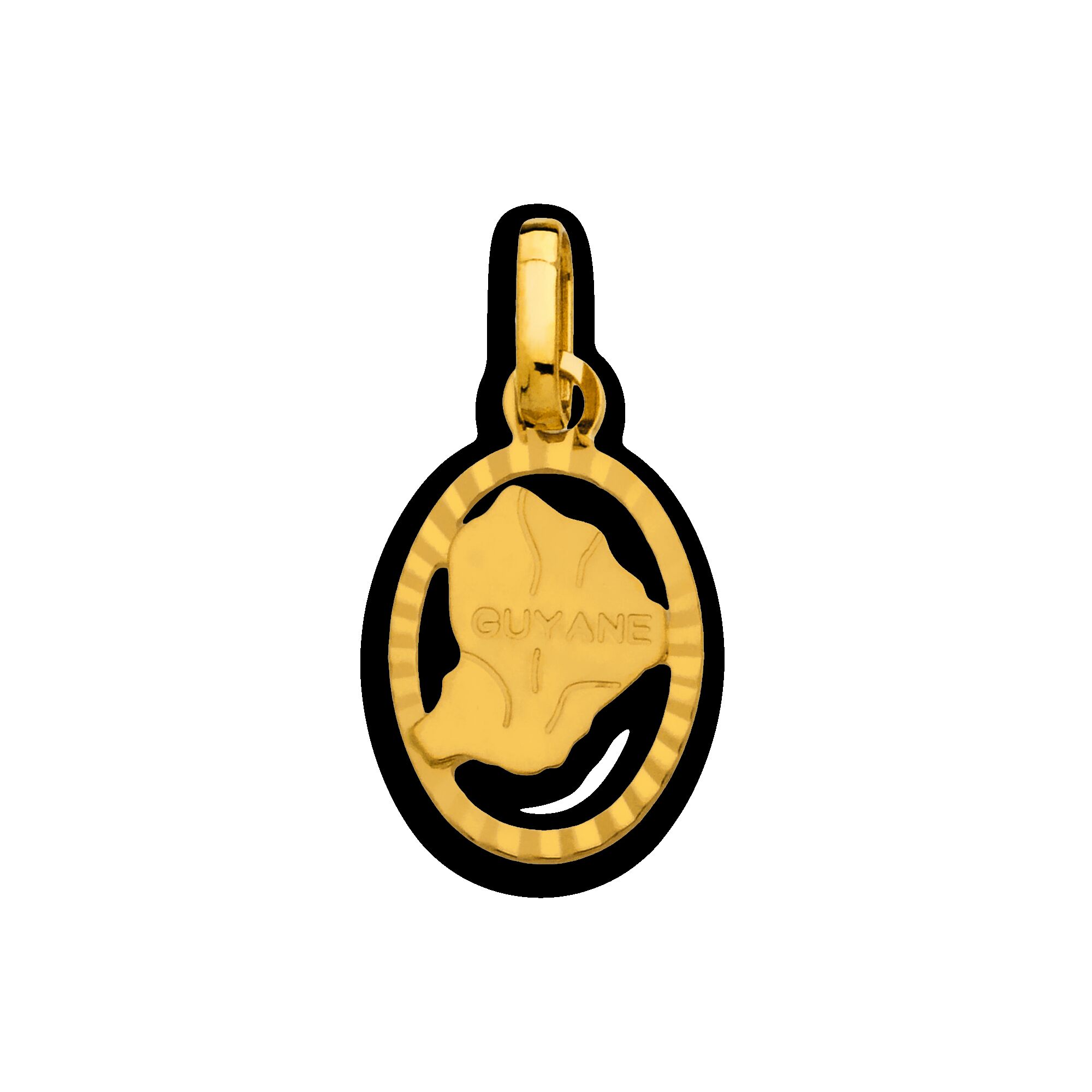 Pendentif Guyane En Acier 316 Doré - Bijou Fantaisie - Sans Chaîne