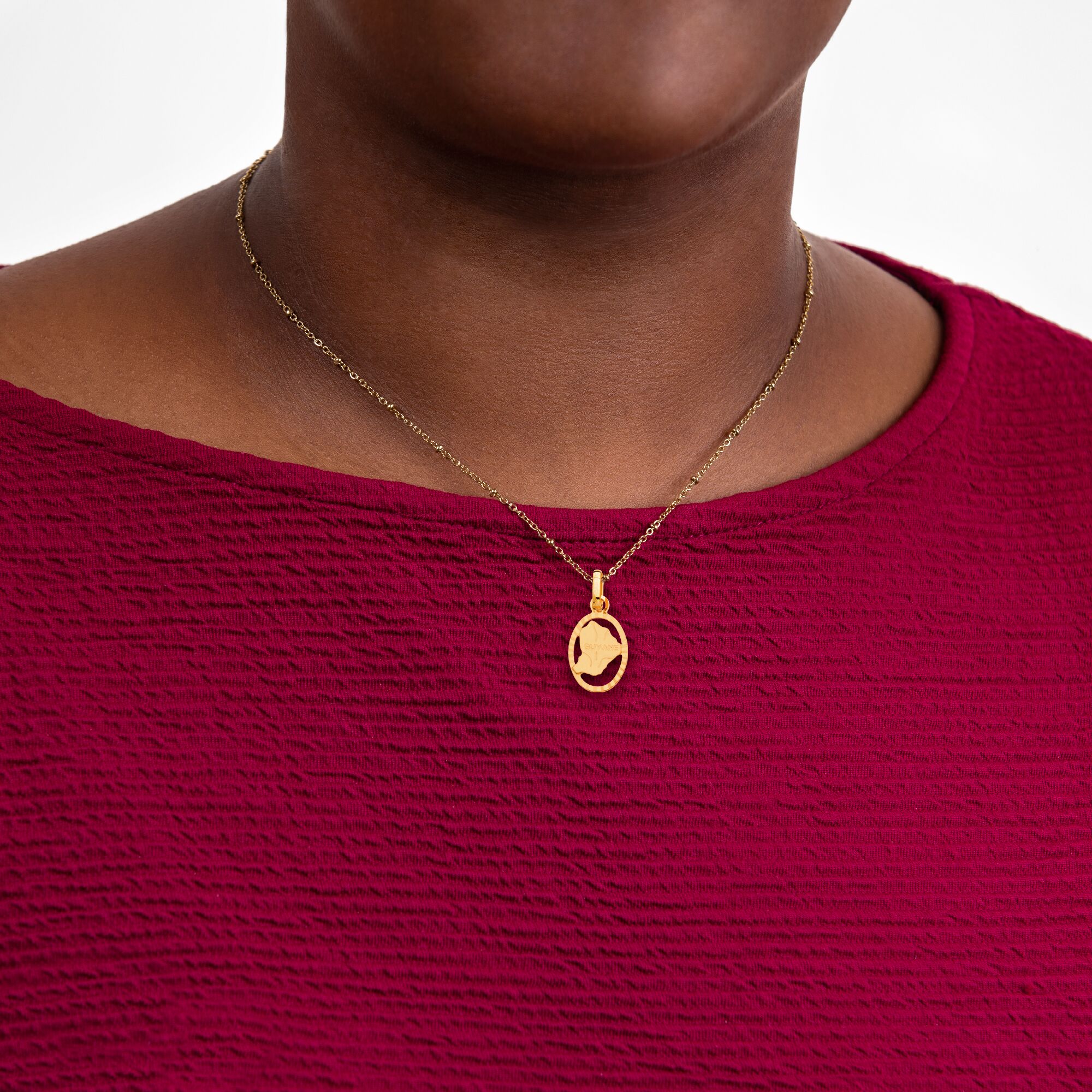 Collier De Carte De Guyane Pour Bijoux Unisexe, Pendentif De