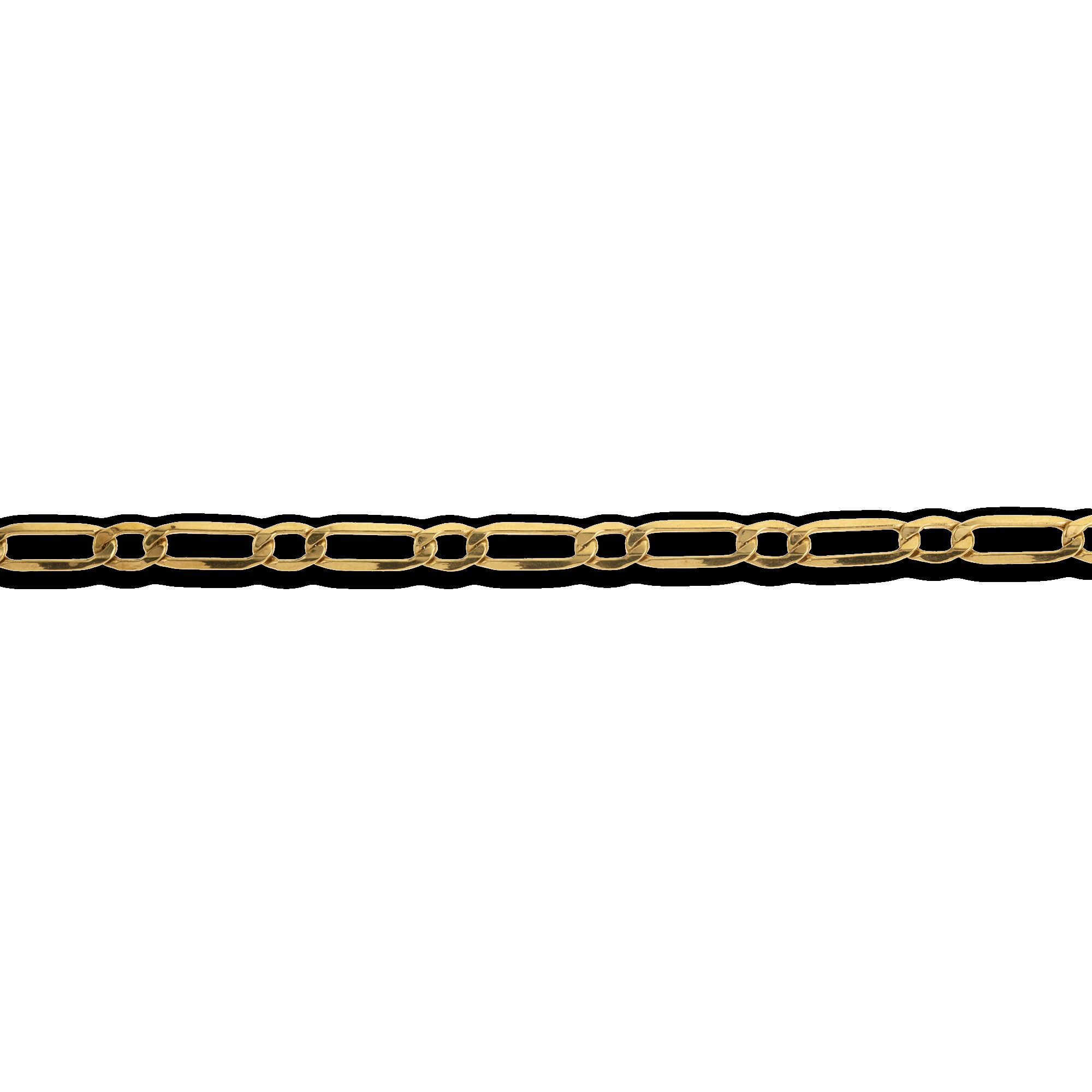 Bracelet Or 750 Maille Cheval Alterné Plate 4.5mm 21cm