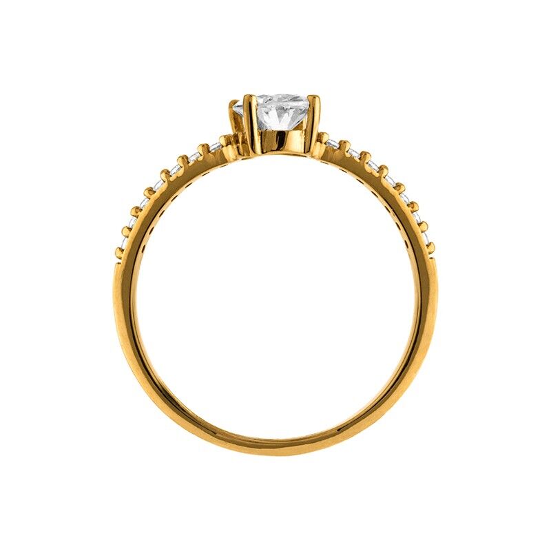 Bague Zirconium Ovale 5*7mm Or 750 Taille 56 Corps 1.3mm Au Plus Etroit