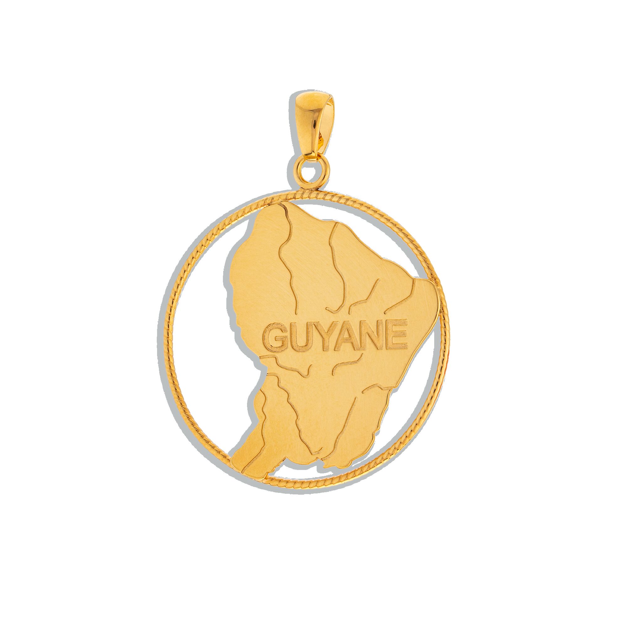 N/Ａ Guyane Française Carte Pendentif Acier Inoxydable Colliers Guyane Française Carte Chaîne Bijoux Anniversaire De Mariage, Fête Des Mères, Fête Des Pères, Cadeau D'anniversaire