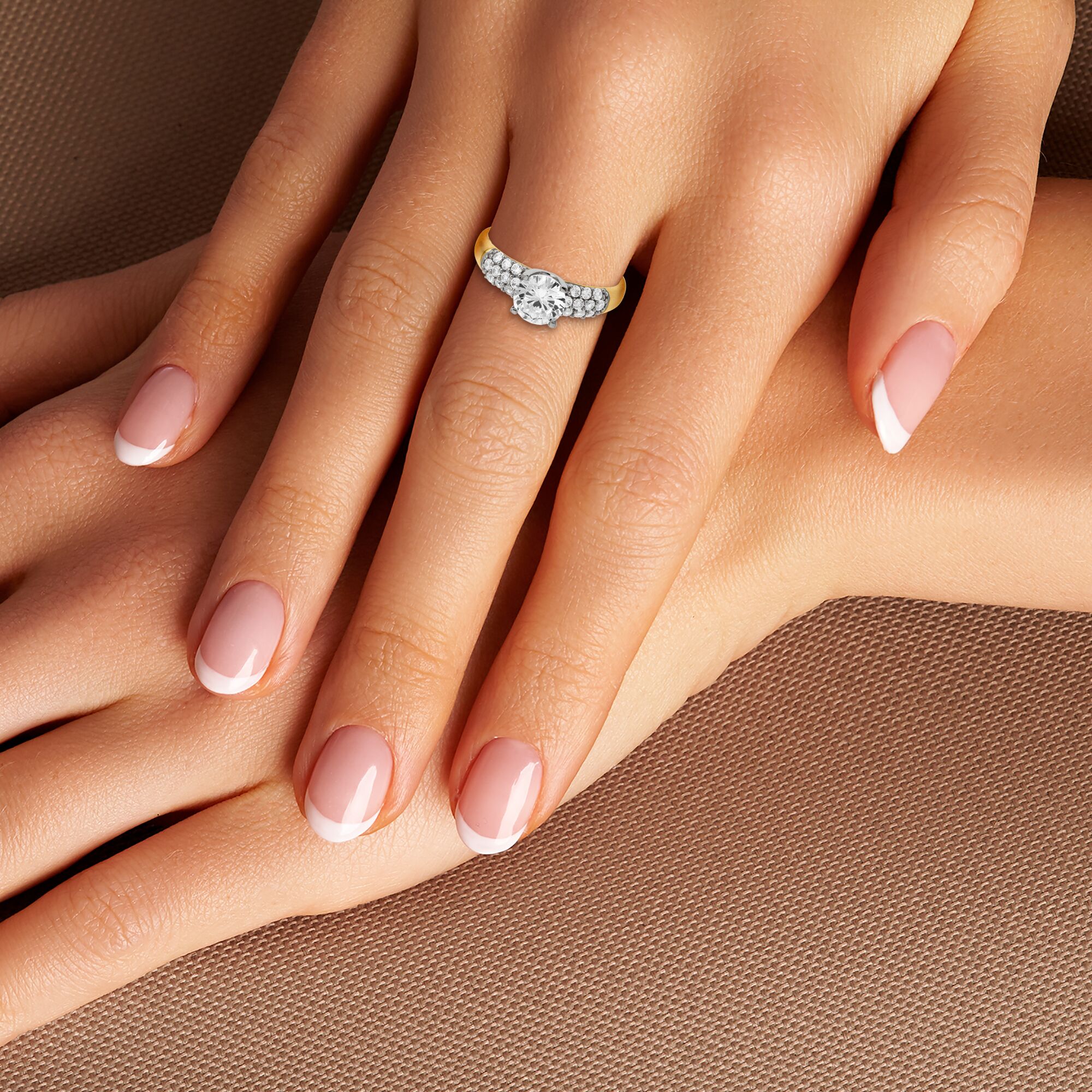 Bague Zirconium 6mm Or 750 Taille 56 Corps 1.3mm Au Plus Etroit