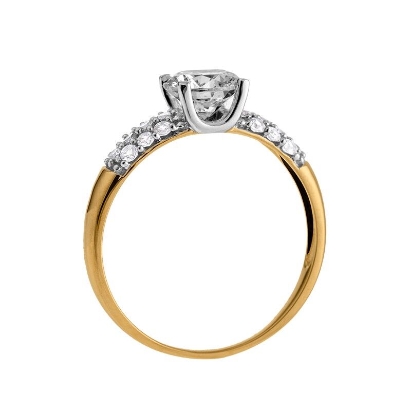 Bague Zirconium 6mm Or 750 Taille 58 Corps 1.3mm Au Plus Etroit