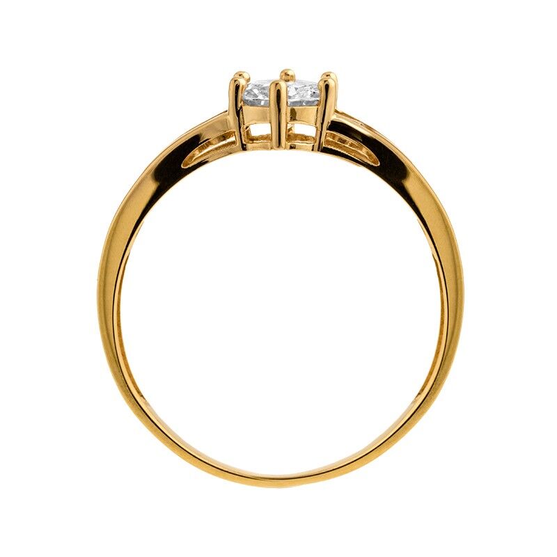Bague Zirconium 5mm Or 750 Taille 54 Corps 1.3mm Au Plus Etroit