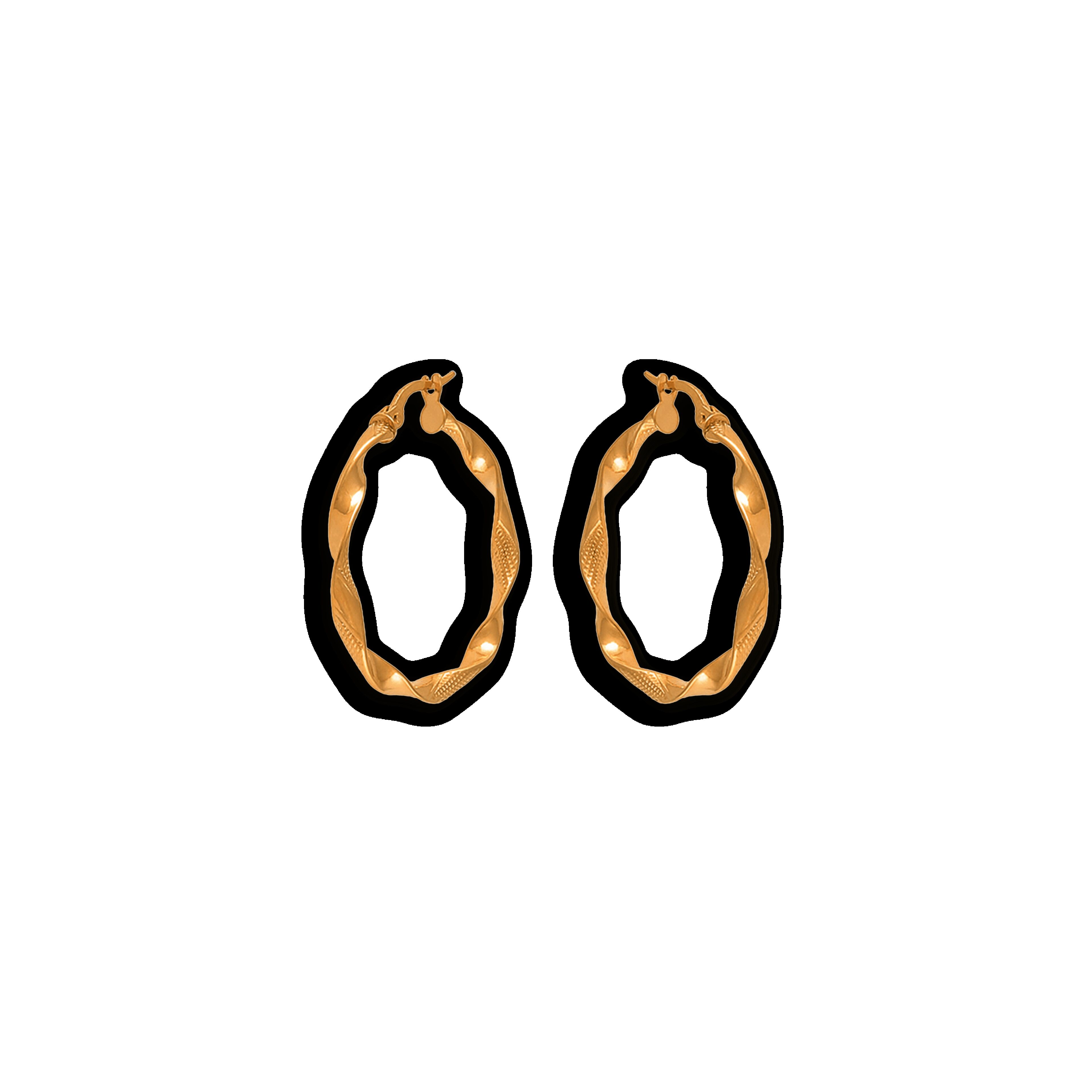 créoles or 9 carats torsadées fantaisie 30mm 3mm | Créolissime