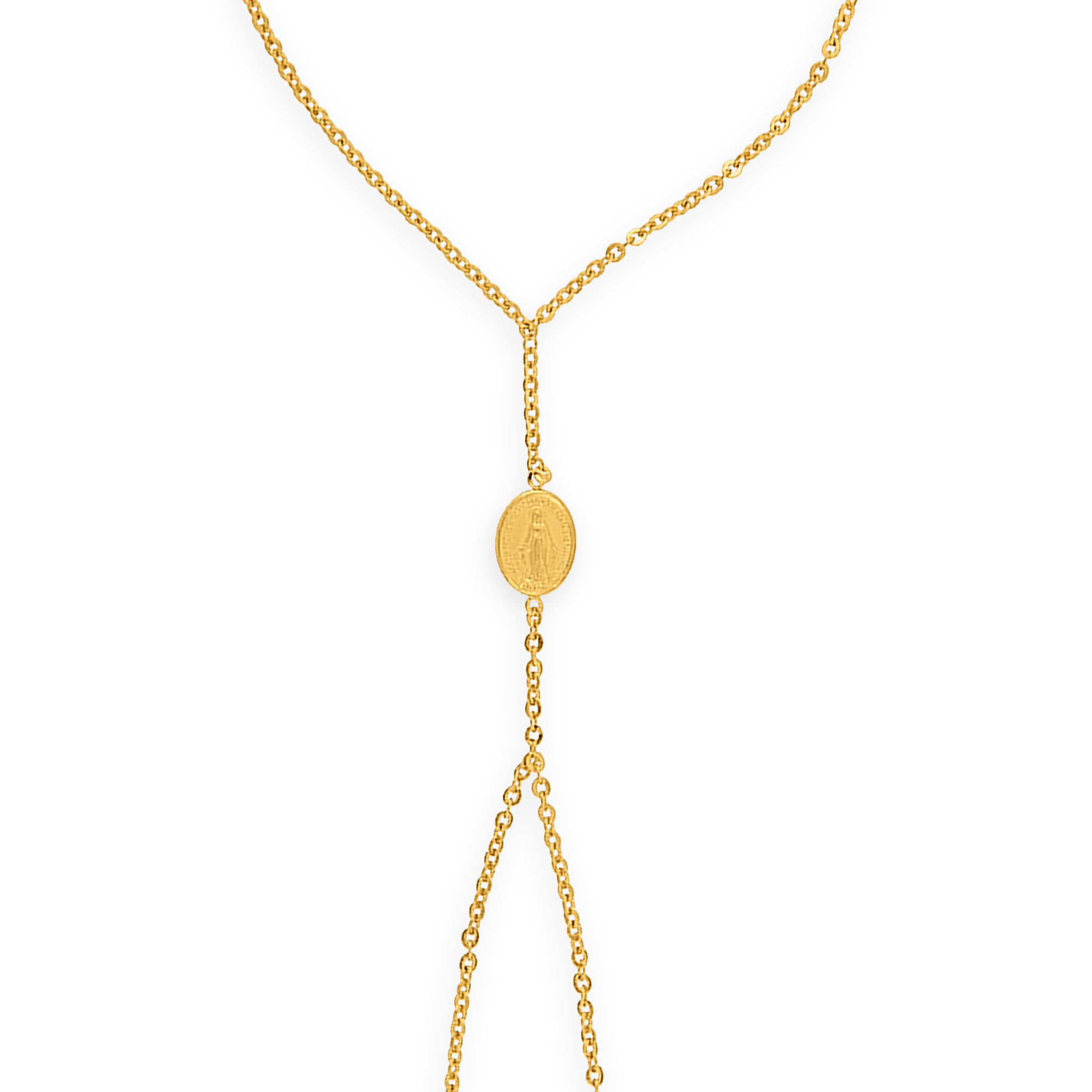 Chaîne Main Or 375 1.3mm 19cm Médaille Miraculeuse 7*9mm