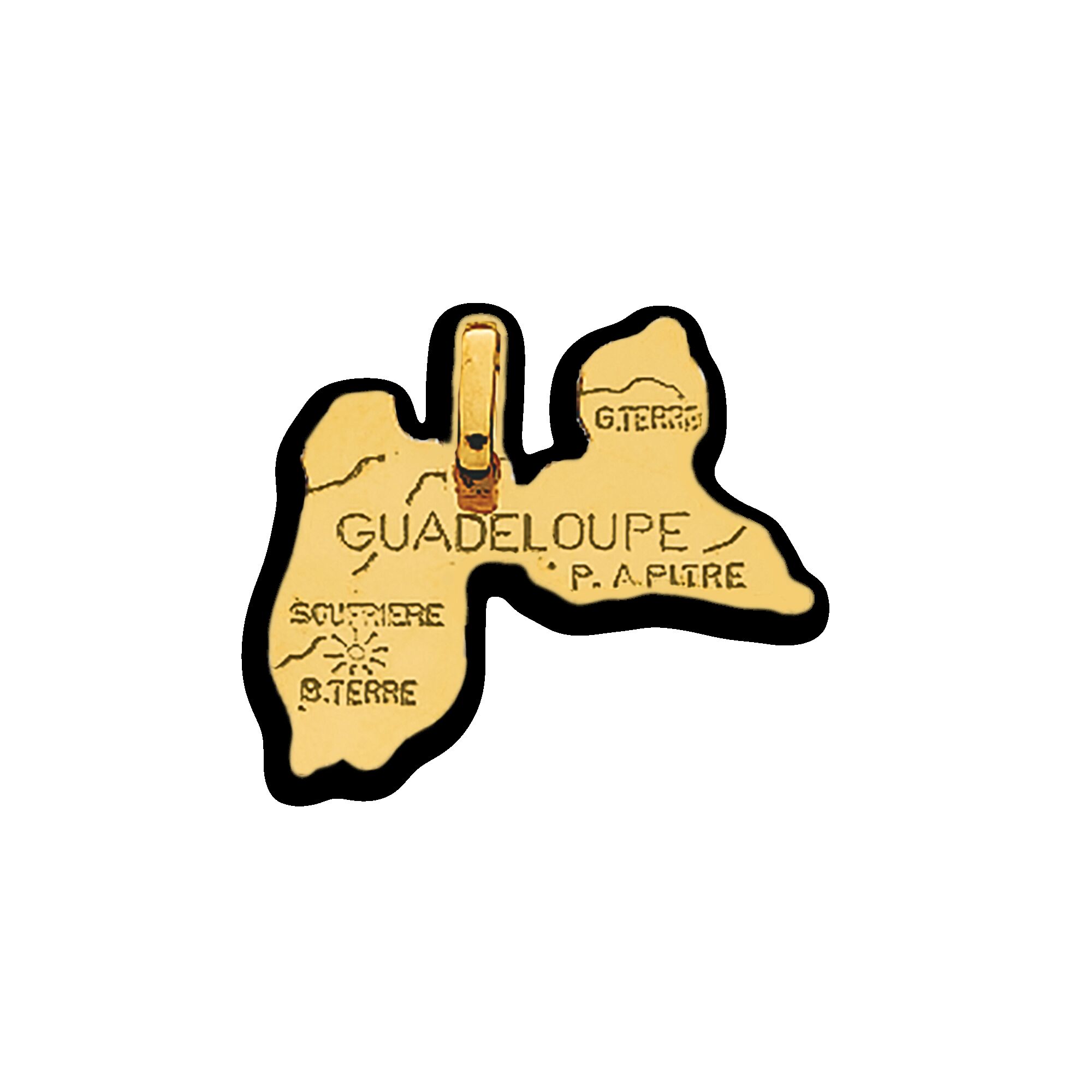 Pendentif Carte Guadeloupe - Neuf Avec étiquettes - Bijou Fantaisie Souvenir