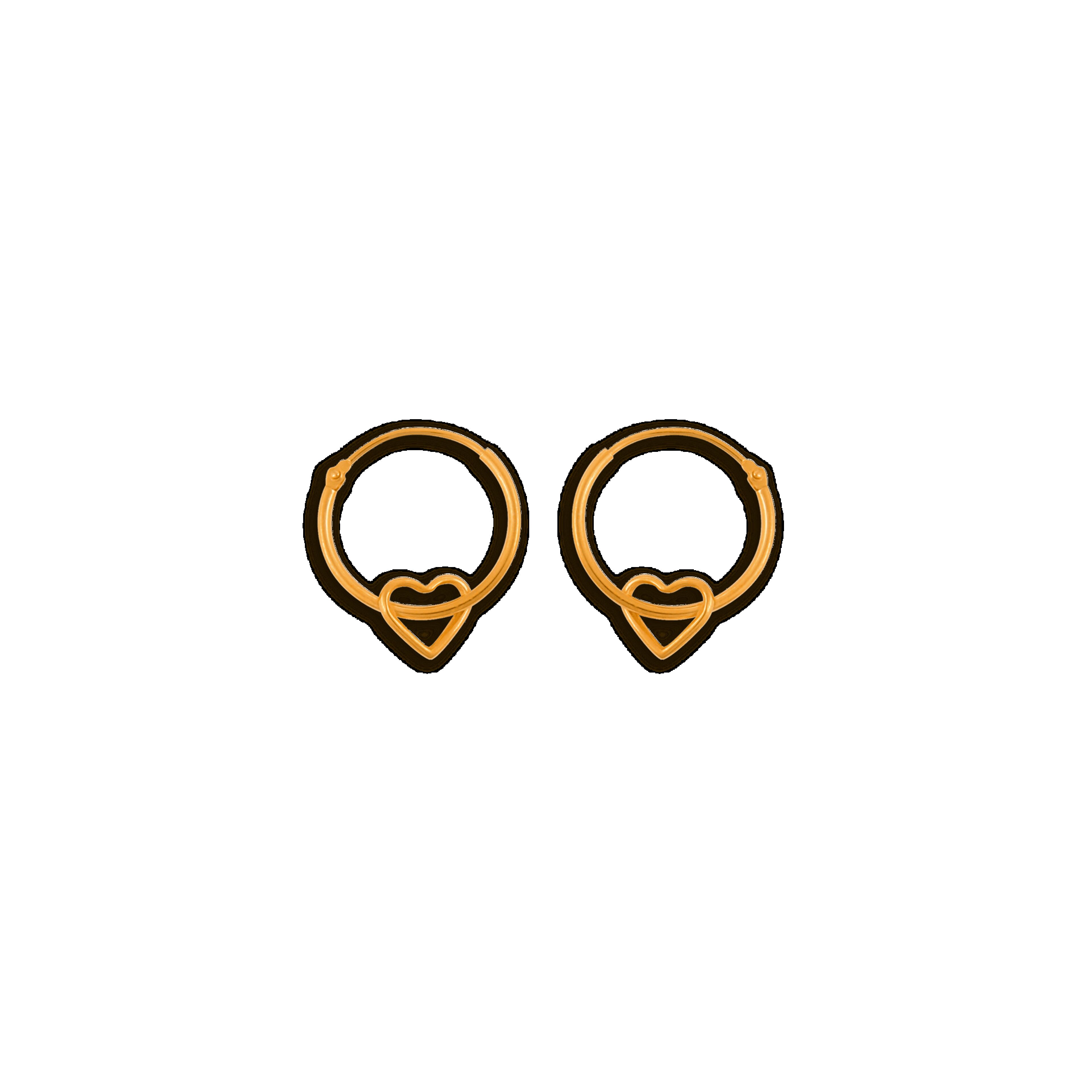 Créoles Or 375 14.5mm Tube 1mm Cœur 6mm