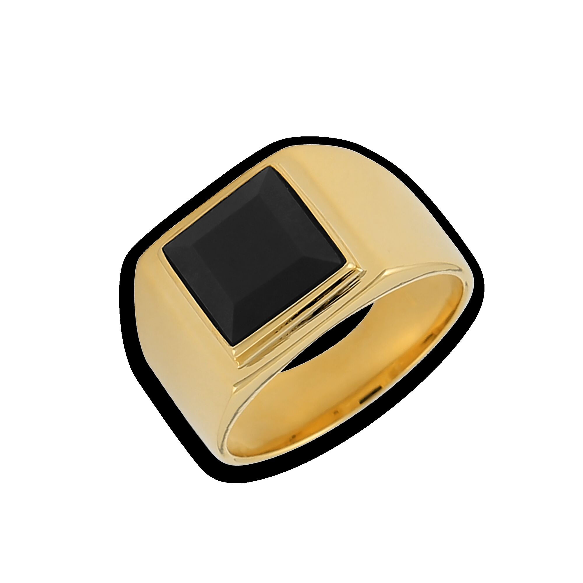 Chevalière Plaqué Or Onyx 10mm 68 Créolissime