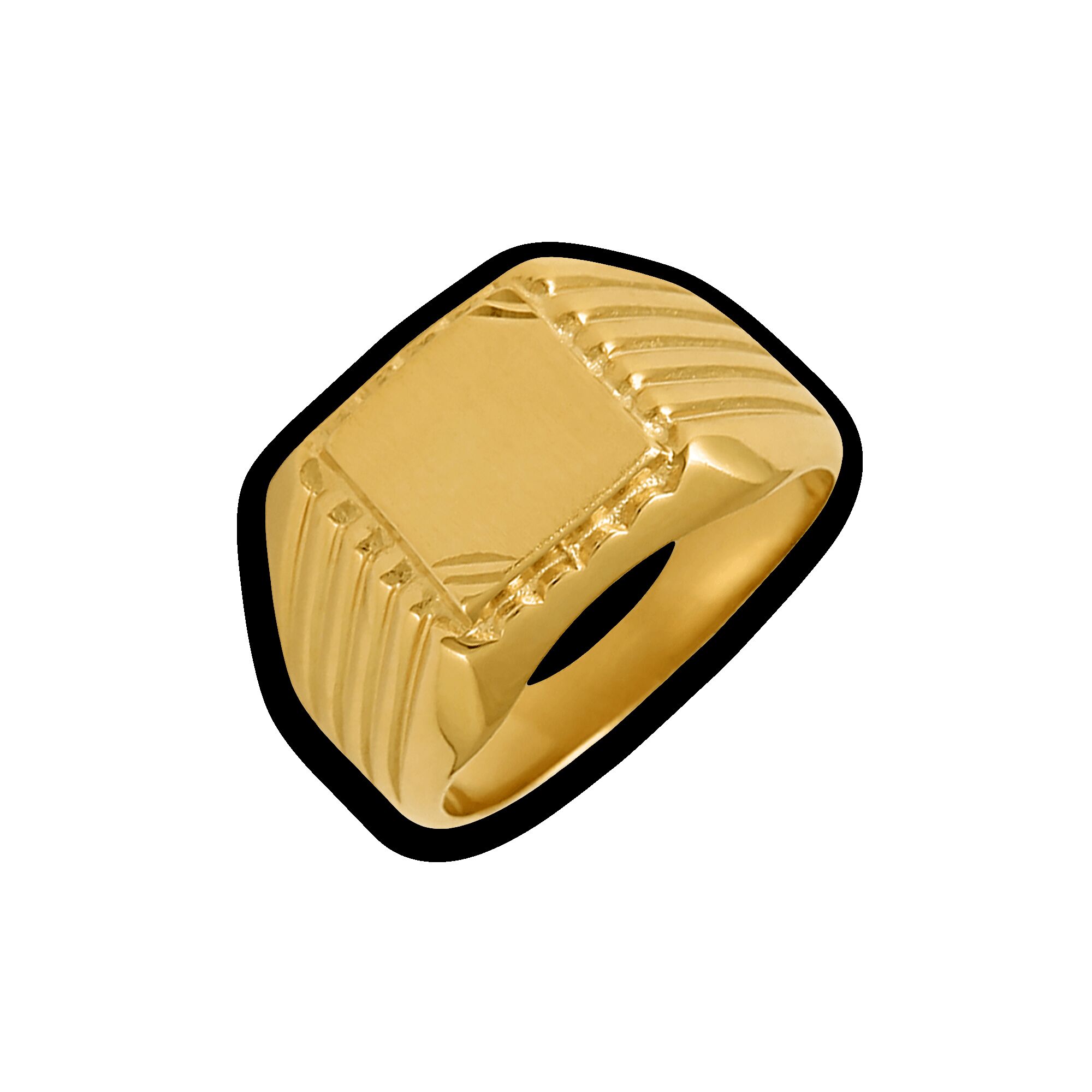 Bague Chevalière En Plaqué Or - Taille 64, Cisèle, Occasion