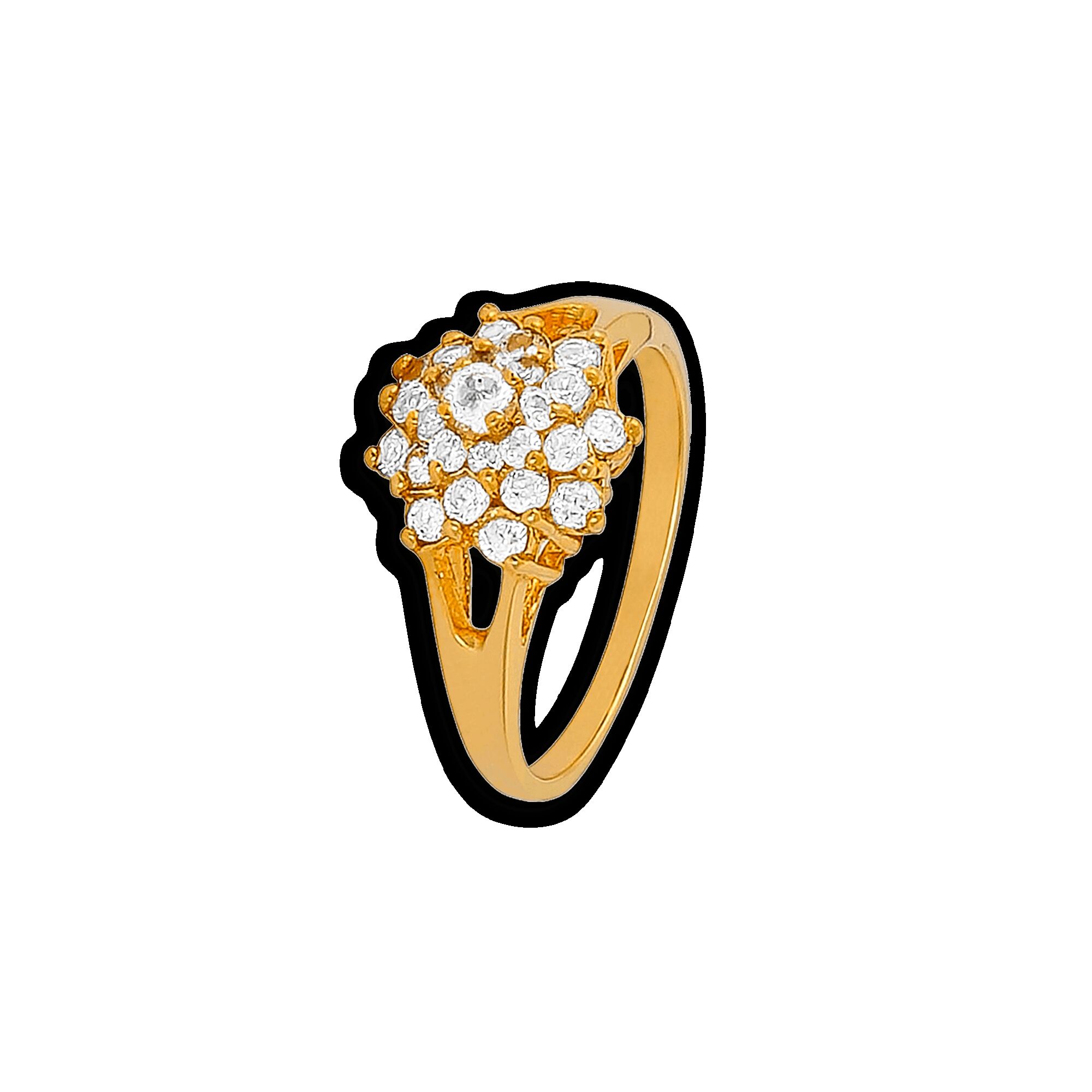 Bague Plaqué Or Chou Zirconium 62 Créolissime