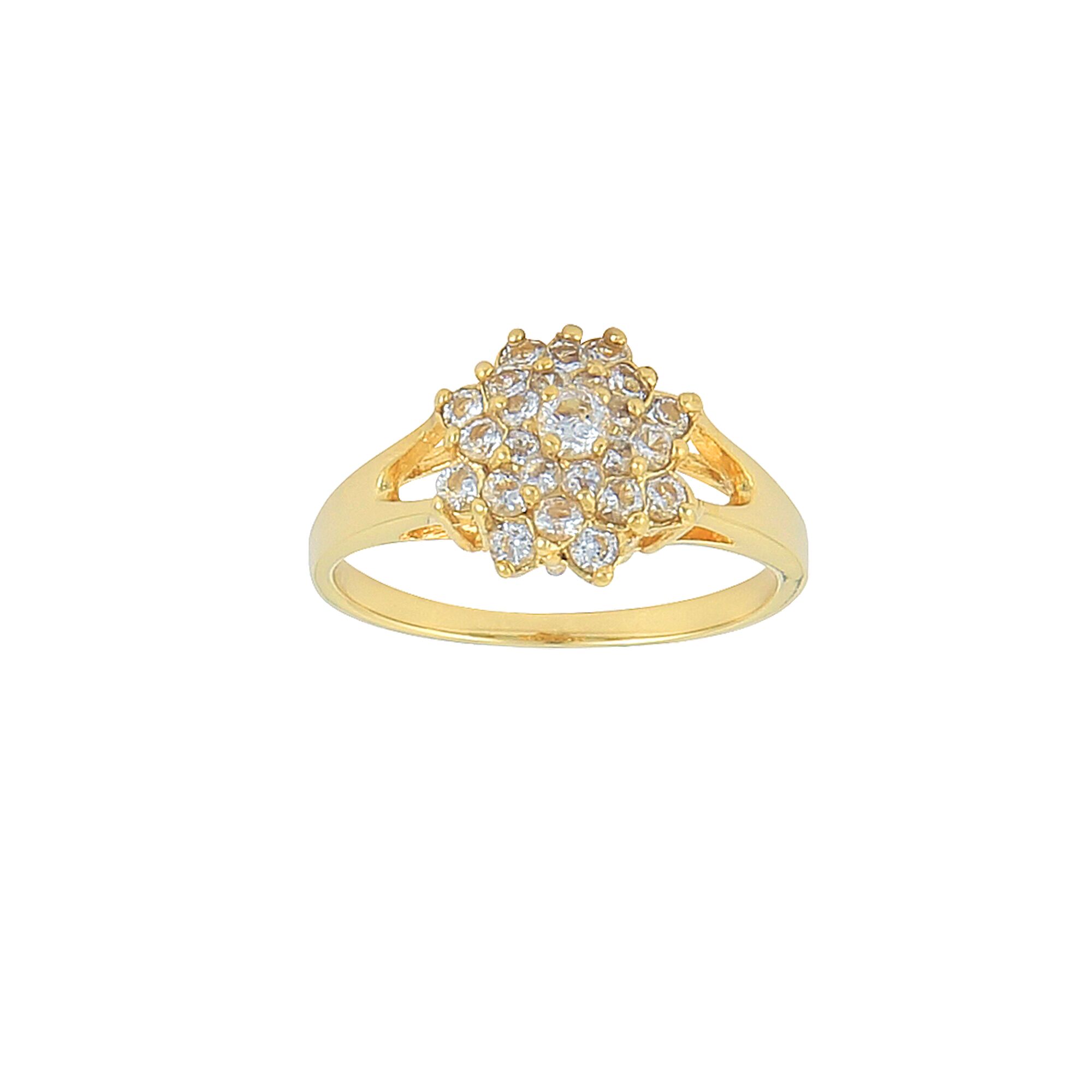 Bague Plaqué Or Chou Zirconium 15mm Corps 1.4mm Au Plus Etroit Taille 62