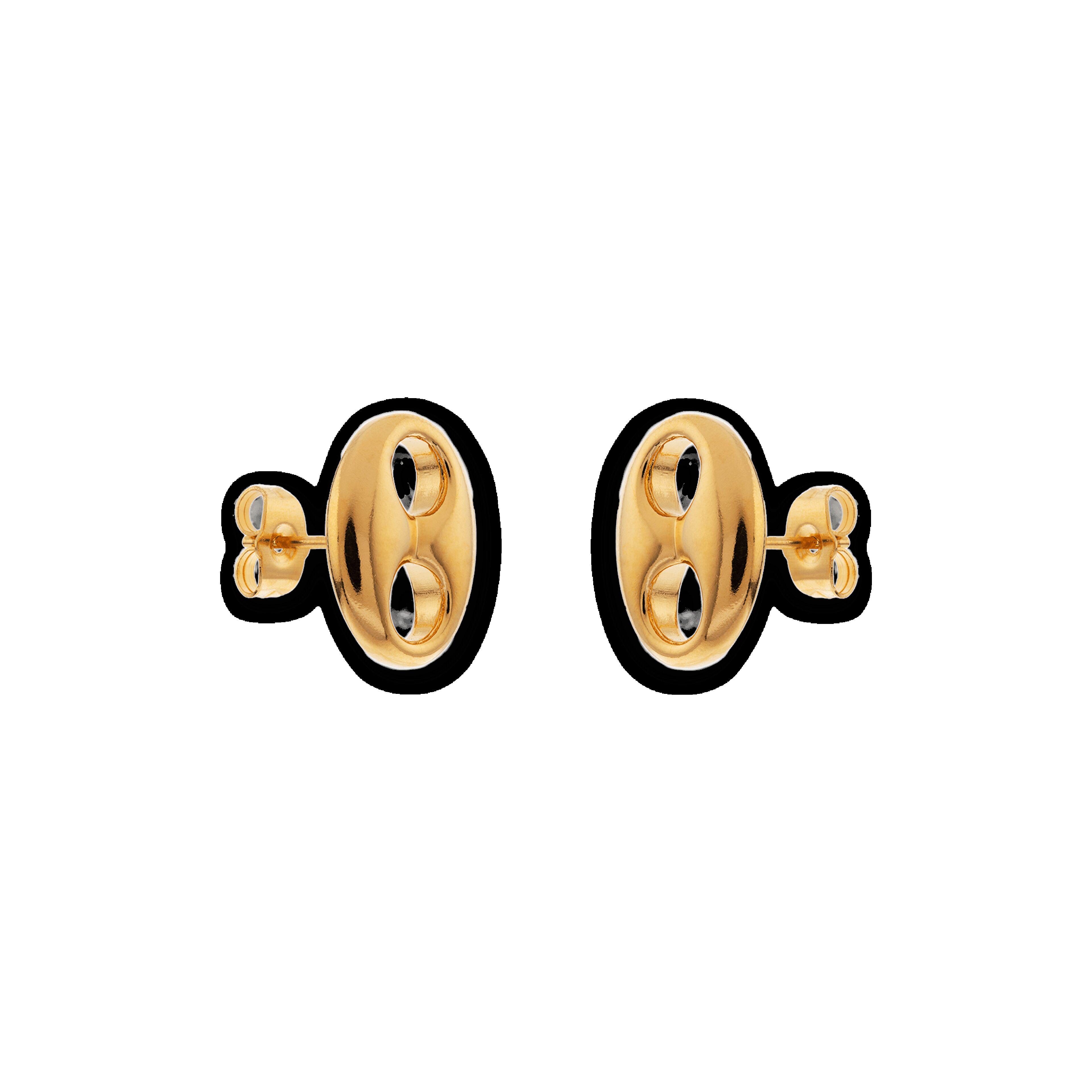 Boucles D'oreilles Plaqué Or Grain De Café 14*18mm