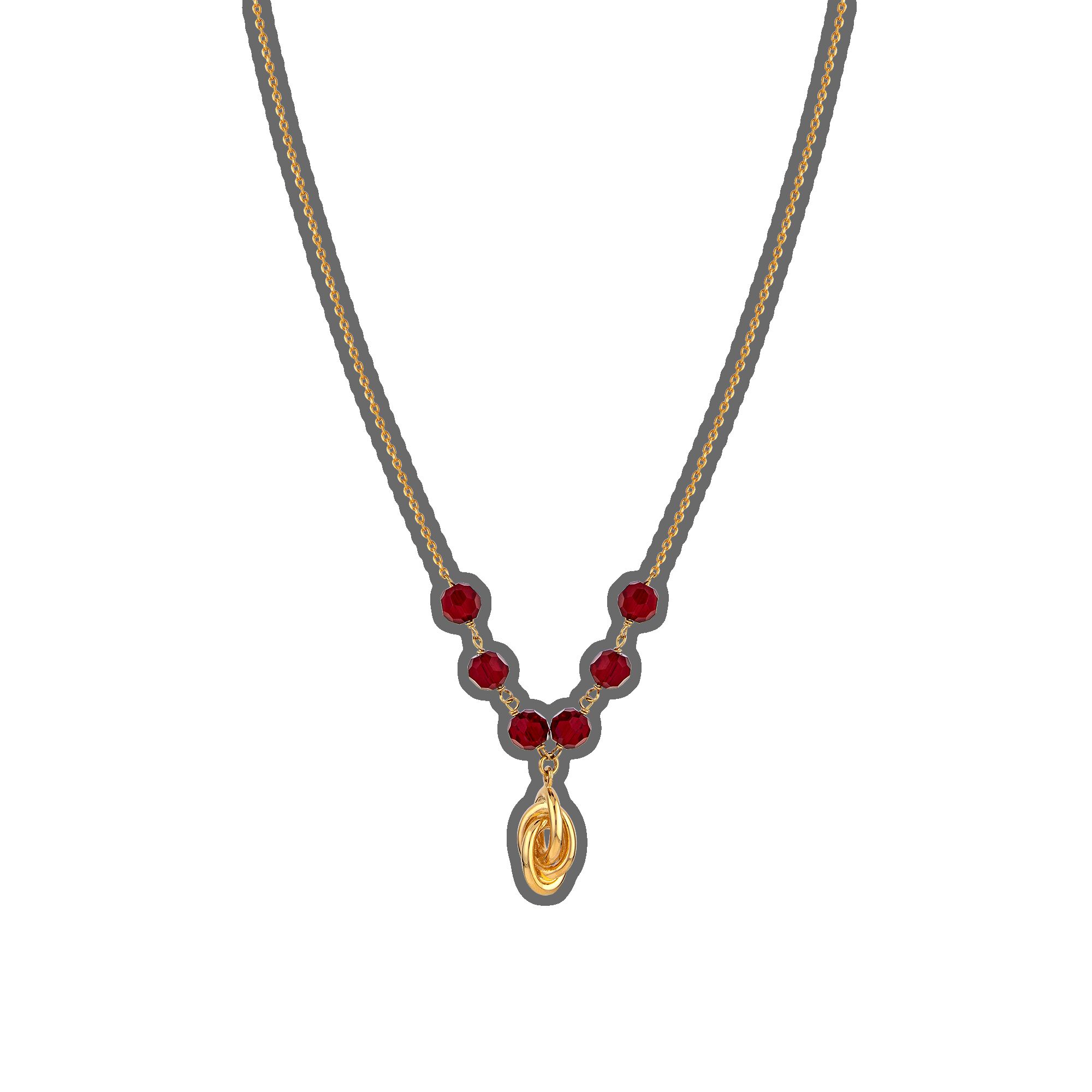 Collier Plaqué Or 18 Carats Avec Grenat Et Calcedoine - Neuf Avec étiquettes - Marque Tata Gisèle