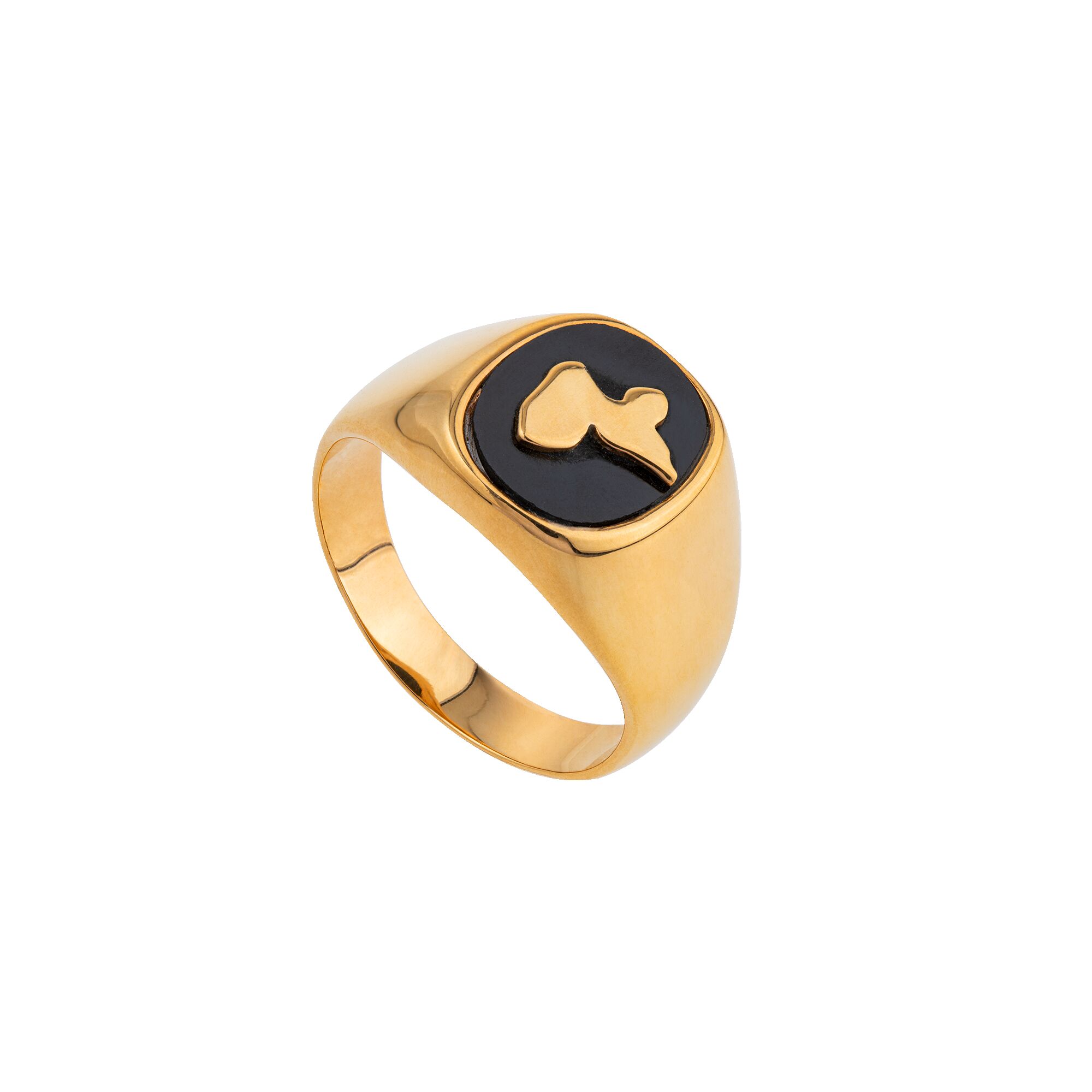Bague Chevalière Guadeloupe Plaquée Or 18K - Taille 62, Carte Du Pays, Pierres Diamant
