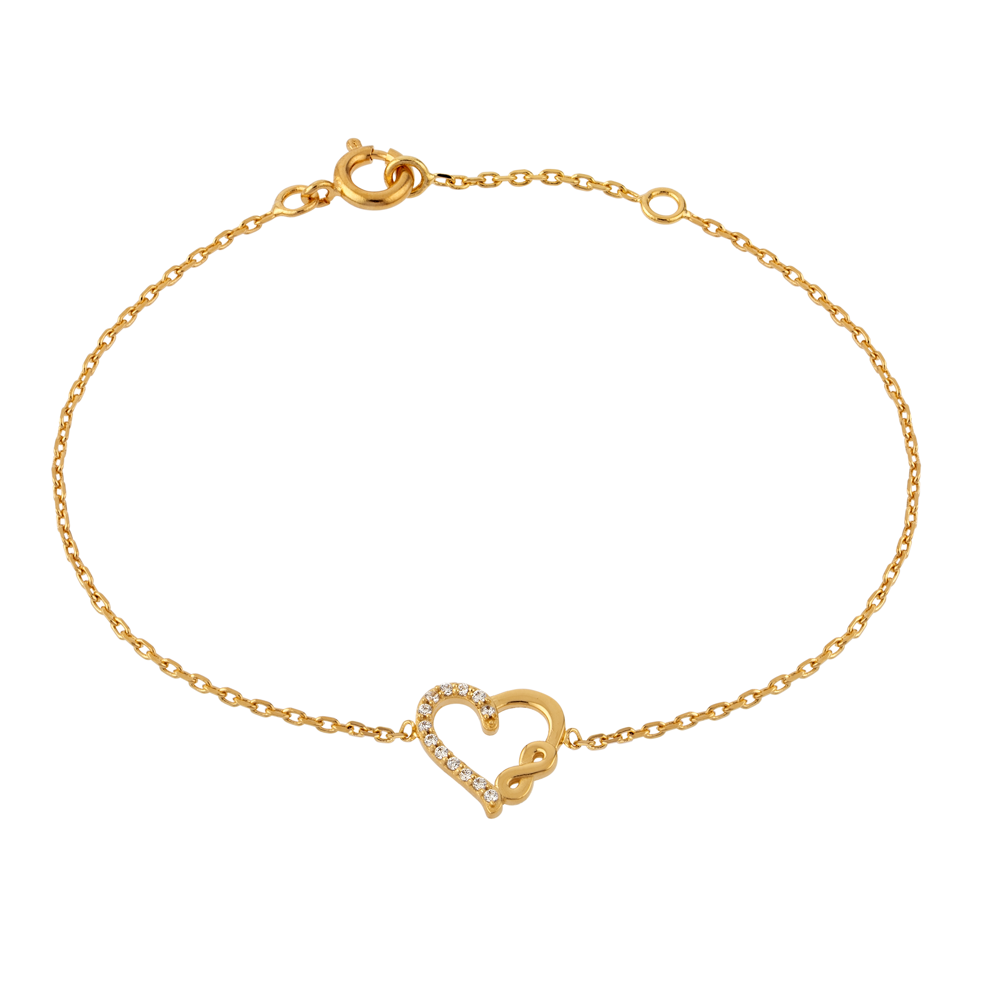 bracelet doré extensible avec breloques coeur (Neu (gemäss Beschreibung