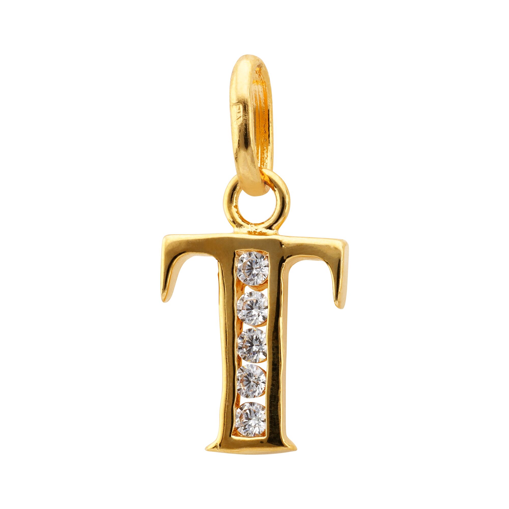Bijouxenvogue Pendentif Plaqué Or Zirconium A-z Initiales J Lettre