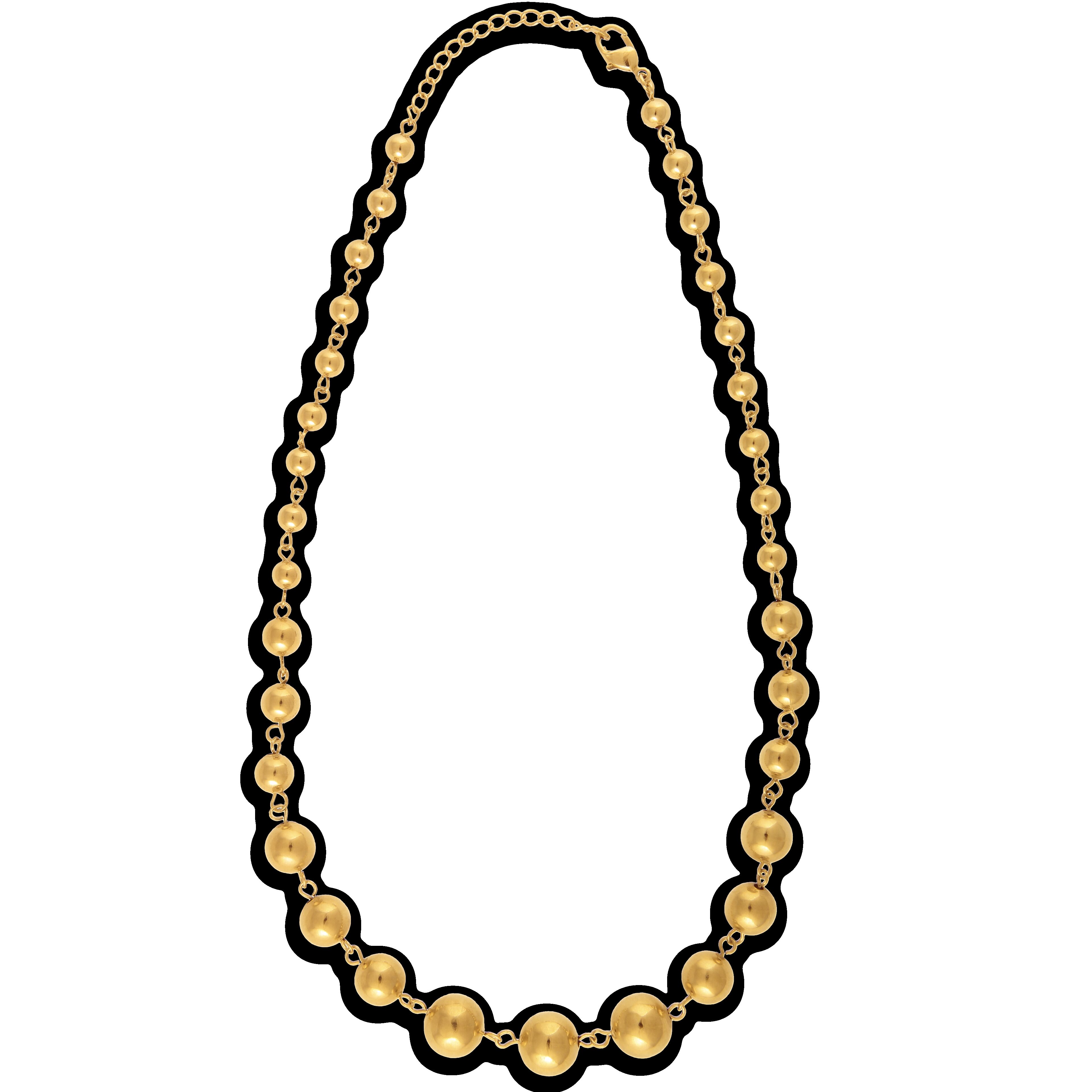 Collier Plaqué Or Chaîne Boules 6  à 12mm 45cm